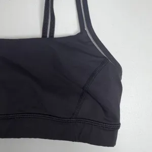 Lululemon Size 6 Straight Up Sports Bra Black Luxtreme Wicking Stretch Yoga Logo thumbnail 5