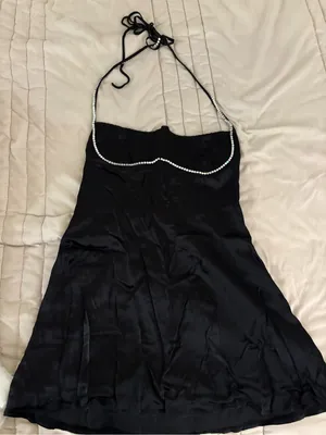 For Love and Lemons Black Elora Satin Mini Dress thumbnail 1