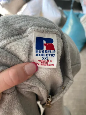 Russell Athletic Oversized Gray Zip Up thumbnail 4