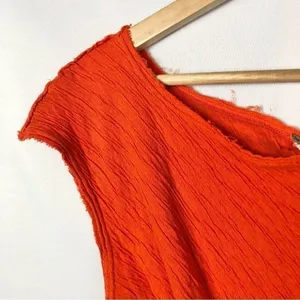 Free‎ People Bright Orange Twist Front Cropped Short Sleeve L thumbnail 3