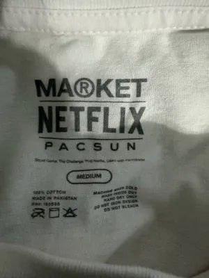 PacSun Market Netflix White Tee with Red & Green Graphic - Squid Game Print thumbnail 4