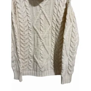 Inis Crafts Fisherman Cable Knit Turtleneck Sweater‎ Ivory Women's Size Small thumbnail 5