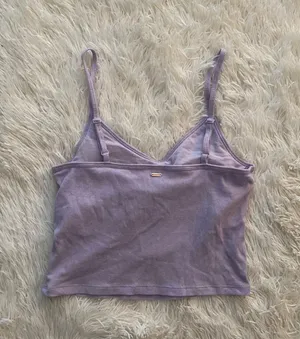 Victorias Secret Pink Crop Tank Top Lilac Purple Small thumbnail 3