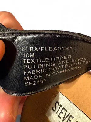 Steve Madden black platform sandals with cork sole and black elastic straps. 10 thumbnail 6
