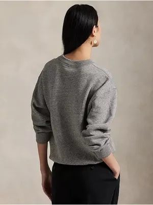 Ralph Lauren Women's Polo Bear Fleece Crewneck Sweatshirt in Gray thumbnail 3