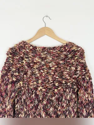 HWR Anthropologie Sweater Multicolor Wool Blend Chunky Knit Cardigan thumbnail 5