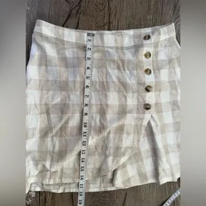 Madewell Linen-Blend Tulip-Hem Mini‎ Skirt Undyed Edition Women’s Size 10 thumbnail 6