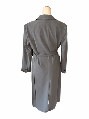 LOFT Versa Gray Belted Long Coat Dress Size M NWT – Tailored Minimalist Style thumbnail 3
