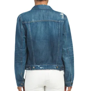 HUDSON Women’s Classic Trucker Denim Jean Jacket Distressed Blue Size S NWOT thumbnail 2