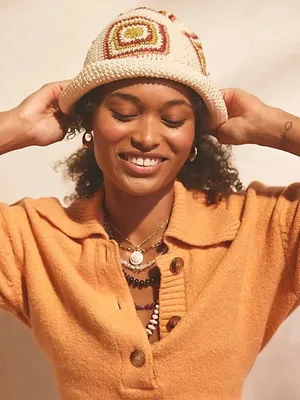 Free People Sofie Crochet Bucket Hat thumbnail 6