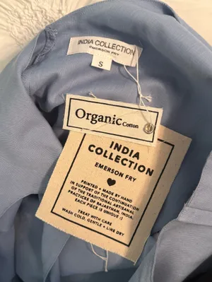 Emerson Fry India Collection Tie Shoulder Jumpsuit in Blue thumbnail 4