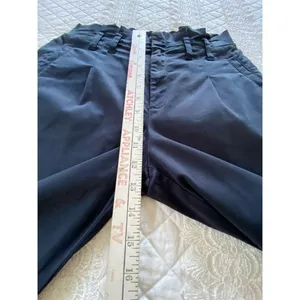 Cremieux Wide-Leg Navy Cropped Pants Paper bag waist Size 4 Casual thumbnail 12