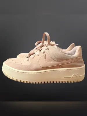Nike Air Force 1 Sage Low Particle Beige Pink Beige Suede Platform Sneakers Sz 8 thumbnail 4