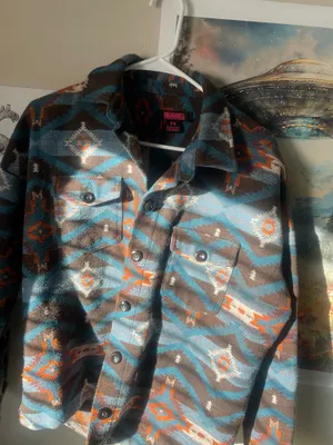 Rock and Roll Denim Shacket Blue Size M thumbnail 1