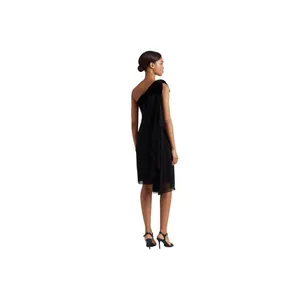 Lauren Ralph Lauren Womens Georgette One-Shoulder Dress 253808477001 Black 2 thumbnail 7