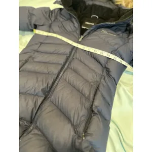 EUC Marmot Sz:XS Navy 700 Down fill Hooded Mid Length Parka Winter Coat Jacket thumbnail 10