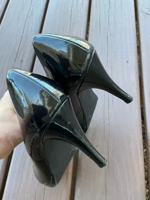 Merona Patent Leather Peep-Toe High Heels in Black🖤 thumbnail 5
