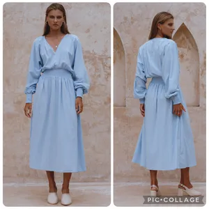 BALI LANE Carla‎ Long Sleeve Linen Dress thumbnail 2