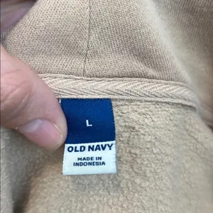 Old Navy women’s Beige Zip-Up Sweatshirt size large. thumbnail 7