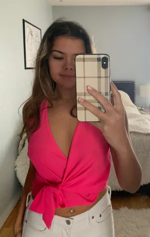 Lush Pink Wrap Around Shirt! thumbnail 1