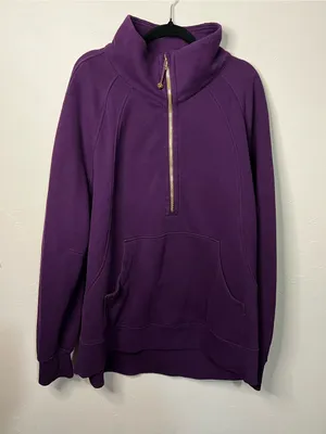 Lululemon Scuba Oversized Half Zip Funnel Neck Magenta Purple Gold Long Sweater thumbnail 3