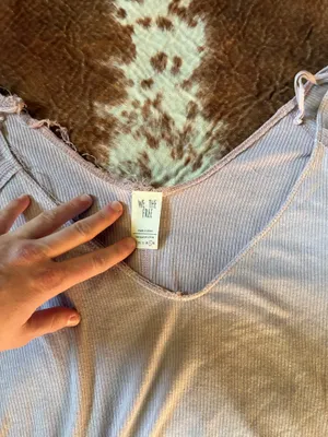 We The Free Tangerine light pink light weight long sleeve frilly blouse Size large thumbnail 3