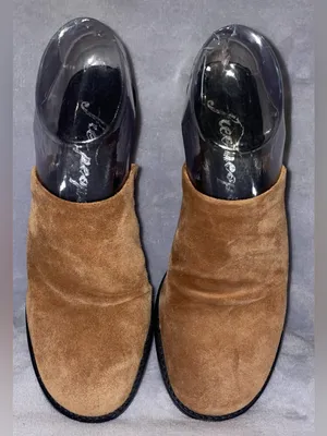 Free People NWT Women Size 36.5 / 6.5 Cognac Brown Suede Leila Heeled Mule Heels thumbnail 8