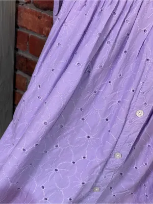 J. Crew womens eyelet long sleeve shirt dress lavender purple 00 thumbnail 3