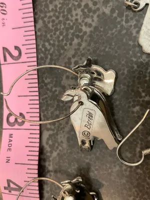 Silver Cow Charm Dangle Earrings thumbnail 8