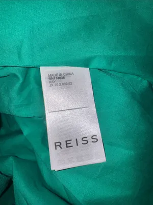 NEW Reiss Kay Green Tie Detail Linen Midi Dress Sz 6 thumbnail 5