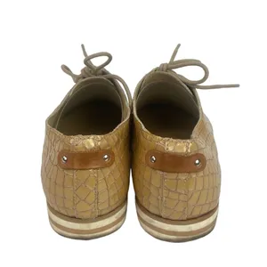 5th Avenue Beige Croc-Embossed Leather Lace-Up Oxfords Dress Shoes Size 41 thumbnail 3