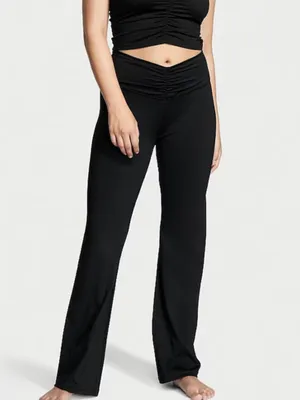 Victoria’s Secret Black Ruched-Waist Flared leggings thumbnail 2