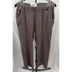 TALENTLESS Women's Medium Waffle Casual Neutral‎ Lounge Pants in Porcini thumbnail 3