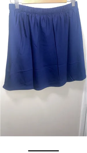 J. Crew Deep Blue Satin Skirt size M worn once thumbnail 2