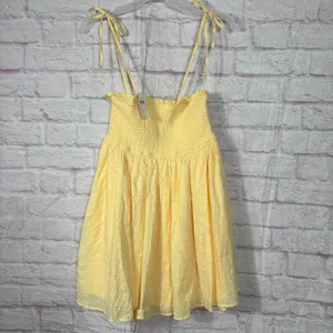 Windsor Sunny Tones Smocked Eyelet Skater Dress Small NWT thumbnail 4