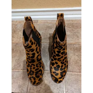 Madewell The Regan Boot in Leopard Calf Hair Booties Shoes Women’s Size 5 thumbnail 4