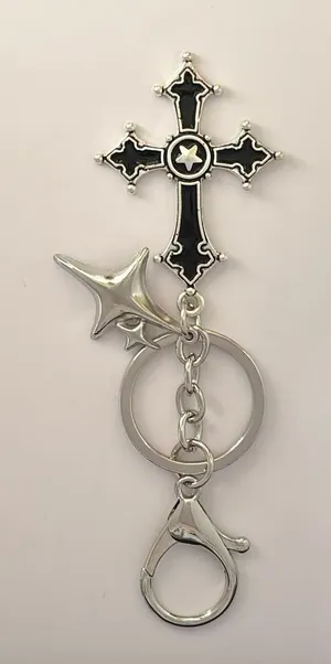 Cross Star Keychain Charm for Men Women Car Keychain Key Ring Bag Charm Couple Gifts thumbnail 1