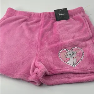 Disney Pink Fleece Shorts with Heart Cat Design thumbnail 3