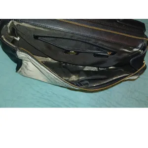 Vince Camuto Black Leather Snakeskin Embossed Satchel Crossbody Bag thumbnail 7