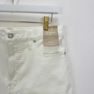 Madewell The Perfect Vintage Jean Tile White High Rise Classic Raw Hem US 30 NWT thumbnail 15