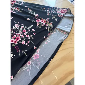 White House Black Market Floral Faux Wrap High Low Midi Dress Black Pink 4 thumbnail 9
