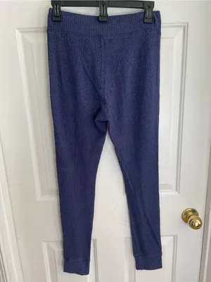 aerie Women's Navy Ribbed Thermal Leggings Size Medium activewear base layer thumbnail 5