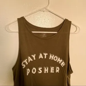Oscilatey Old Navy Women's Size Large Tank Top Stay At‎ Home Posher Dark Green thumbnail 3