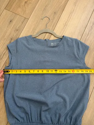 Albion Fit Cap Sleeve Chambray Going Places Athleisure Travel Casual Mini Dress M thumbnail 9
