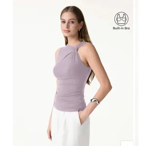 OGLmove Navy Blue Asymmetric Neckline Sleeveless Tank Top Size XS New NWT thumbnail 6