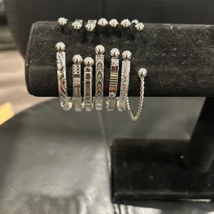 7 Elegant Silver adjustable Bangle Set with design thumbnail 4