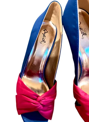 Qupid Women’s Satin Knotted Hidden Platform Peep Toe Pumps thumbnail 5