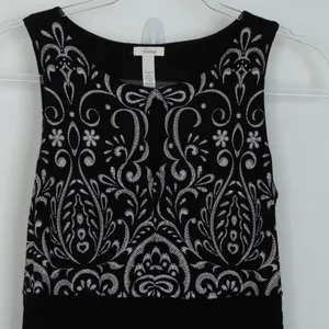 Soma Womens Jersey‎ Knit Baroque Keyhole Smocked Maxi Dress Size XS Black Boho thumbnail 5