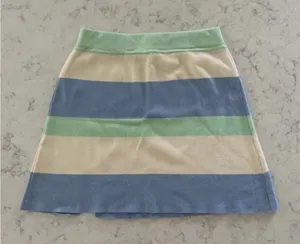 Altar'd State Pastel Striped A-Line Skirt in Blue, Cream & Mint thumbnail 1