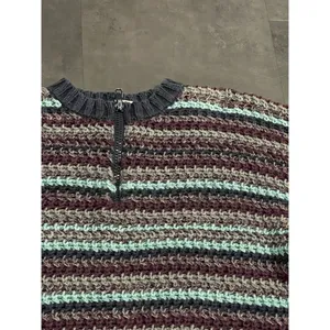NY Jeans Sweater‎ Womens M Pullover Stripe Colorblock Heavy Ramie VTG 90s D-206 thumbnail 4